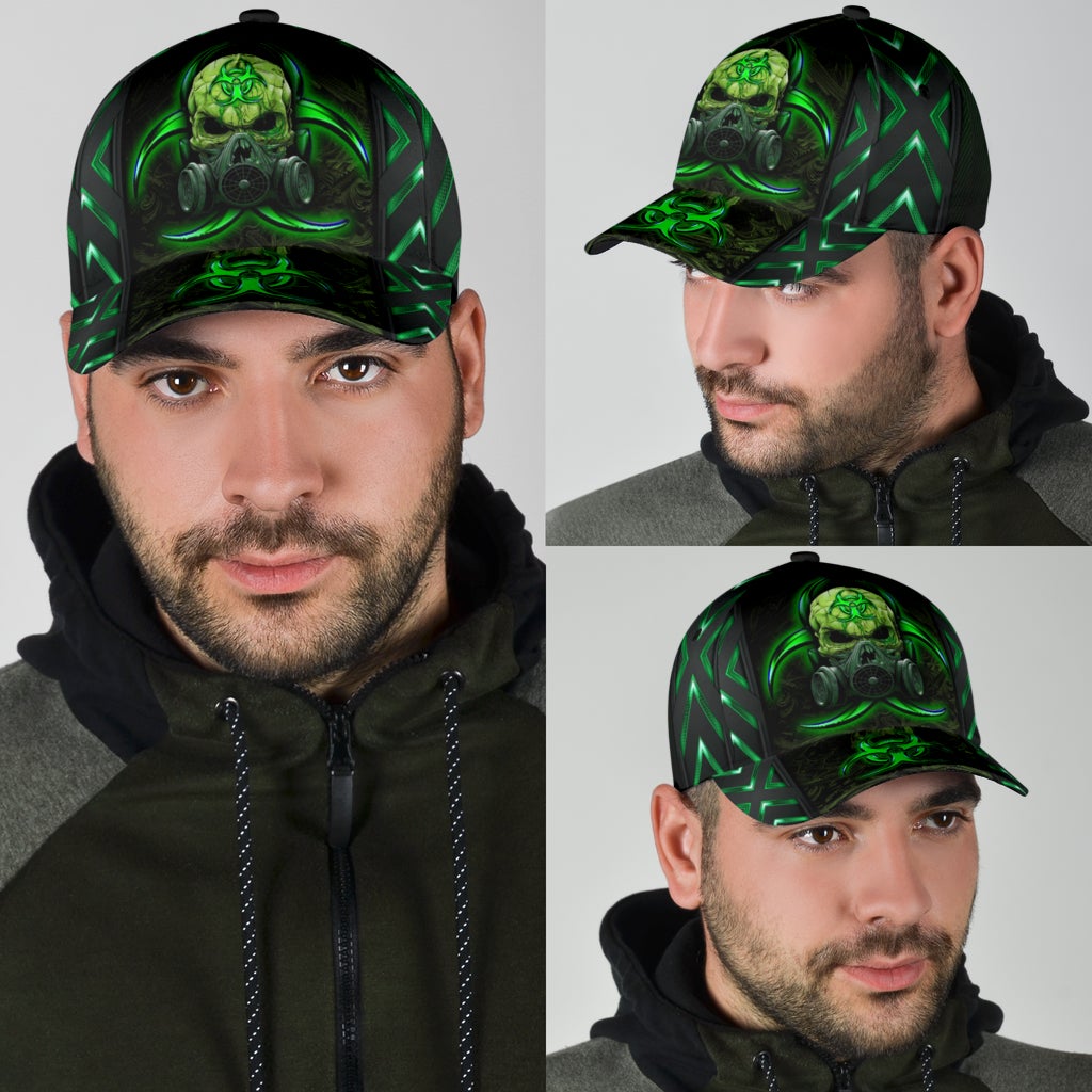 Skull Biohazard Mask Green – Classic Cap