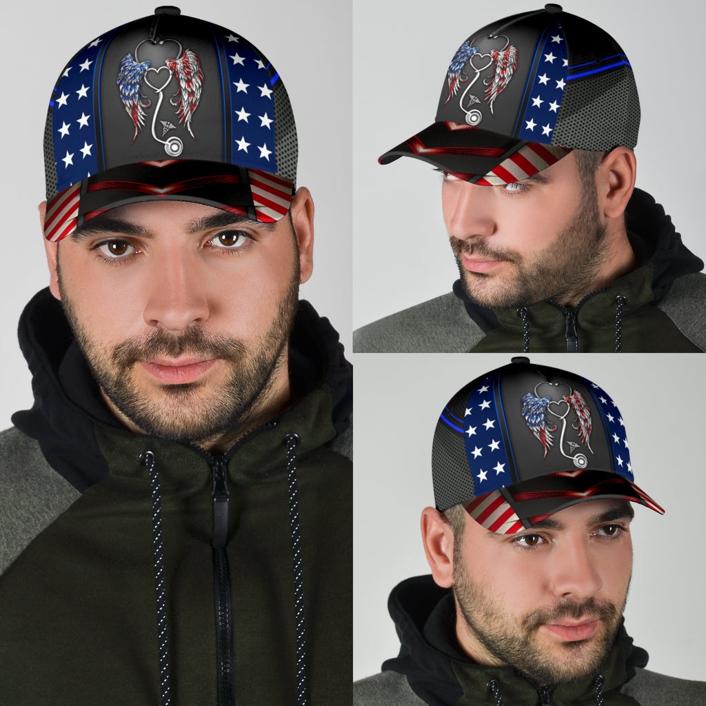 Nurse Wings American Flag – Classic Cap