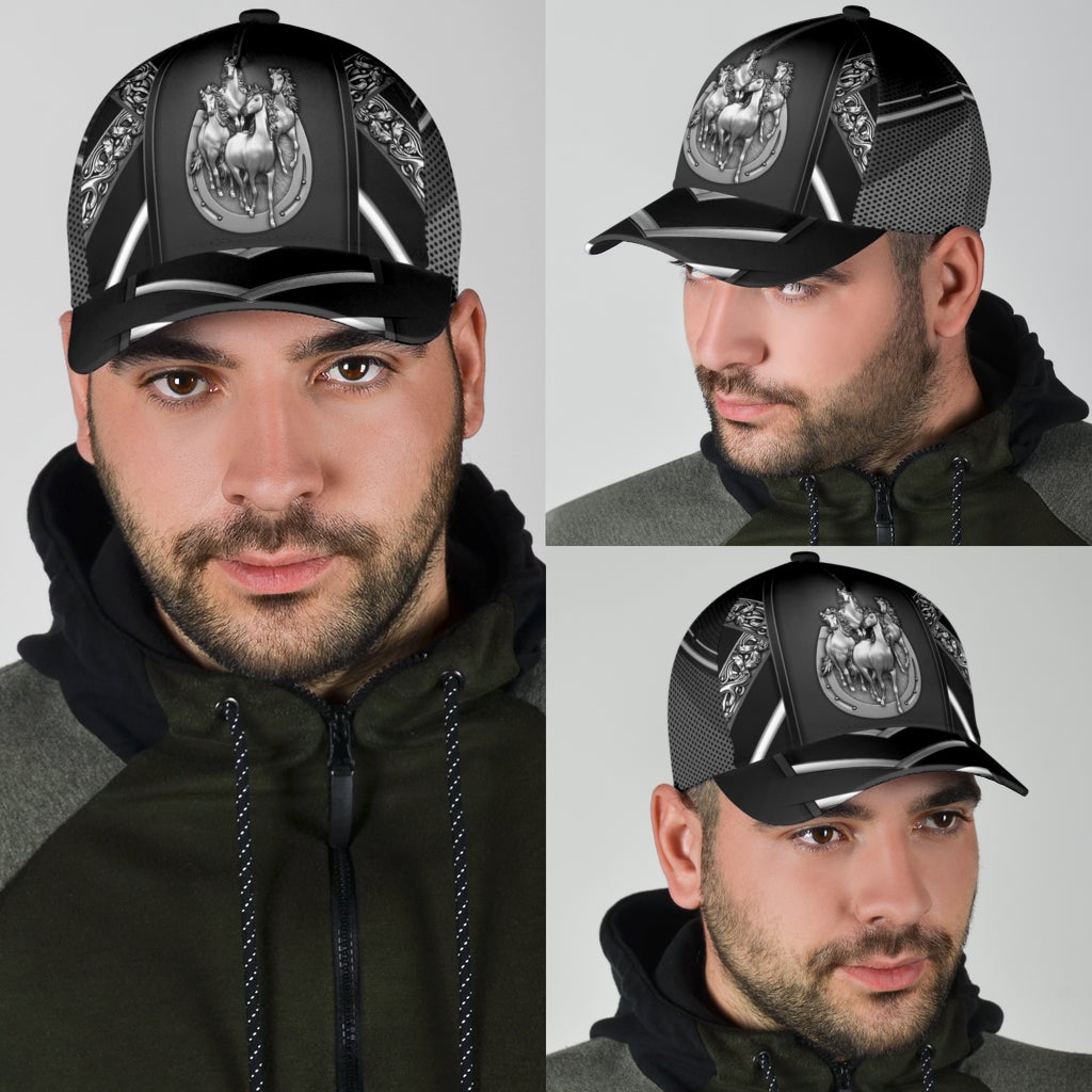 Horse Silver Pattern Elegant Style – Classic Cap