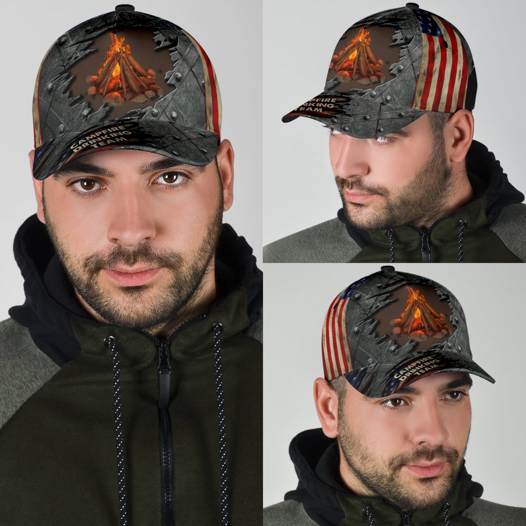 Campfire Drinking Team Camping Fun Style – Classic Cap