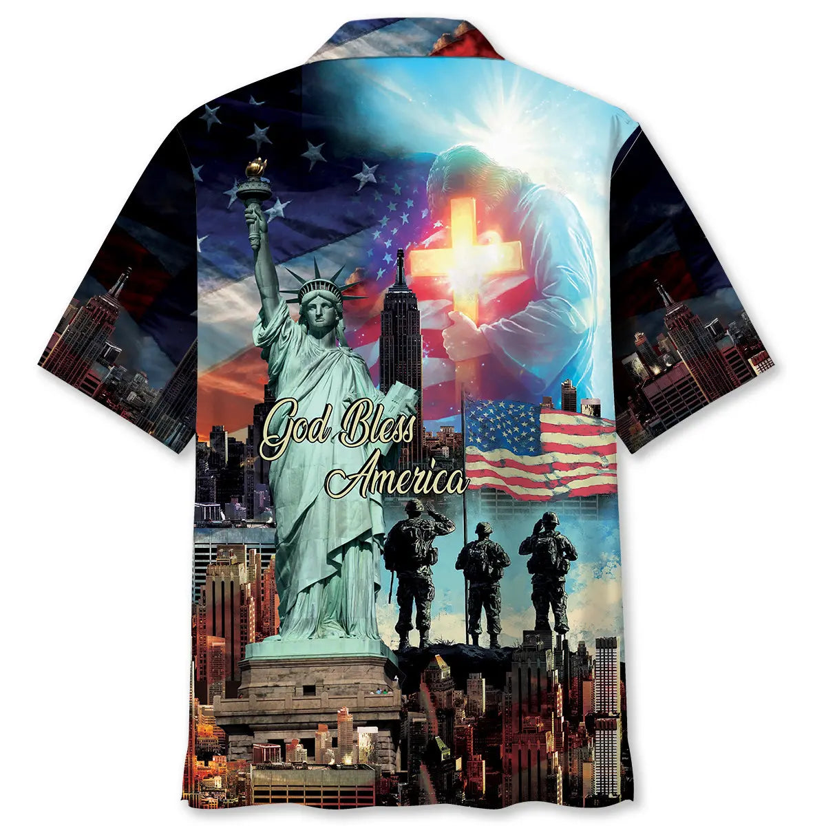 God Bless America Veteran Hawaiian Shirt