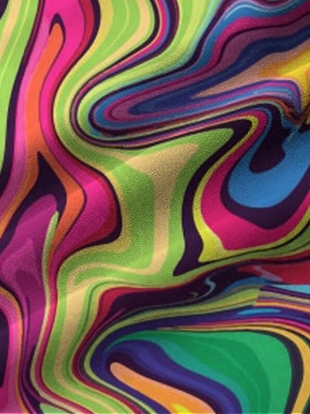 Gradient Color Art Psychedelic Line Men's Hawaii Aloha Hawaiian Shirt