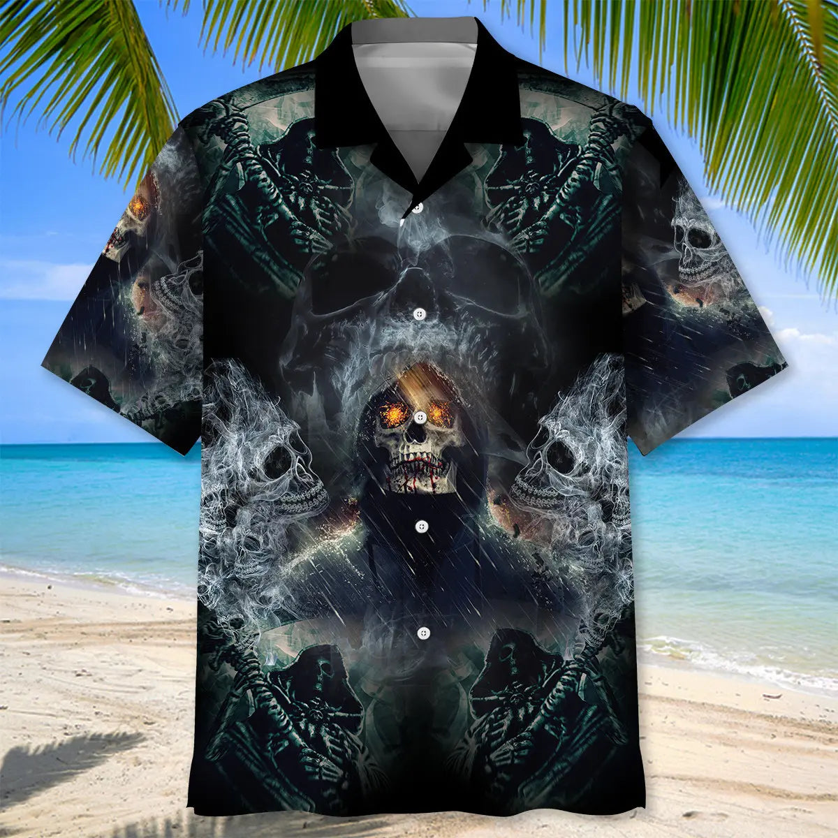 Grim Reaper Skull Hawaiian Shirt