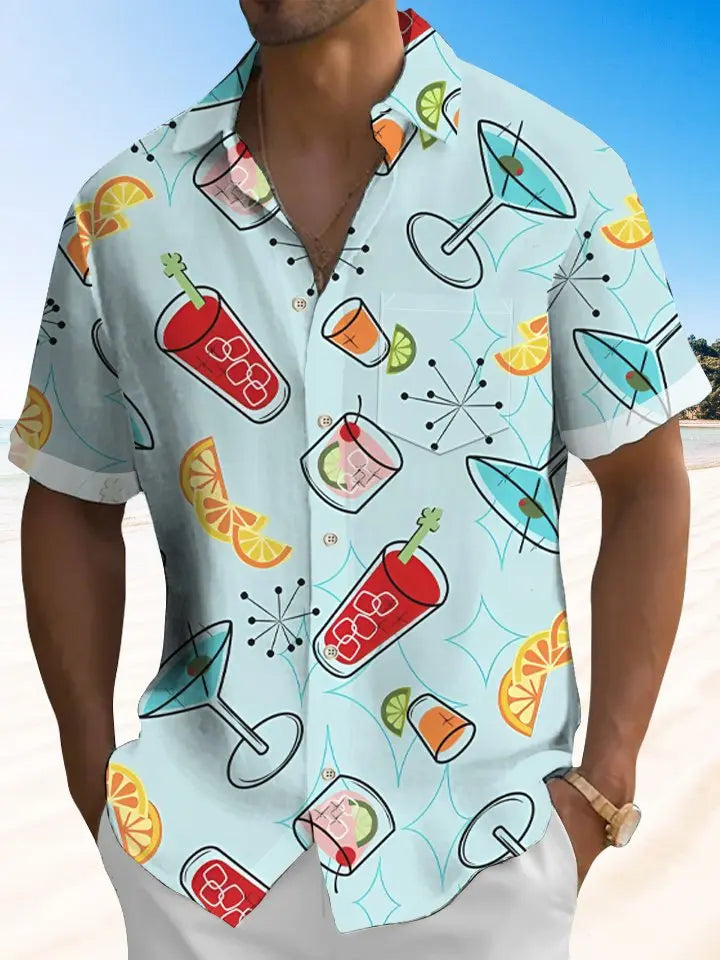Hawaiian Aloha Tiki Cocktail Hawaiian Shirt