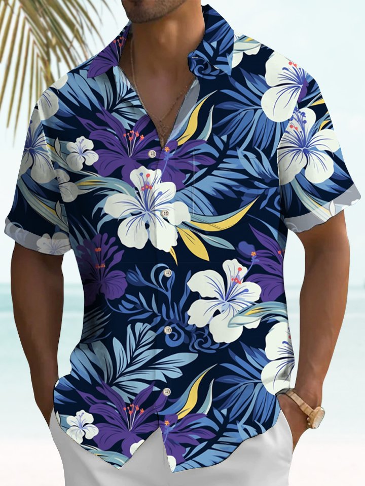 Hawaiian Aloha Tropical Floral Beach Vacation Hawaiian Shirt