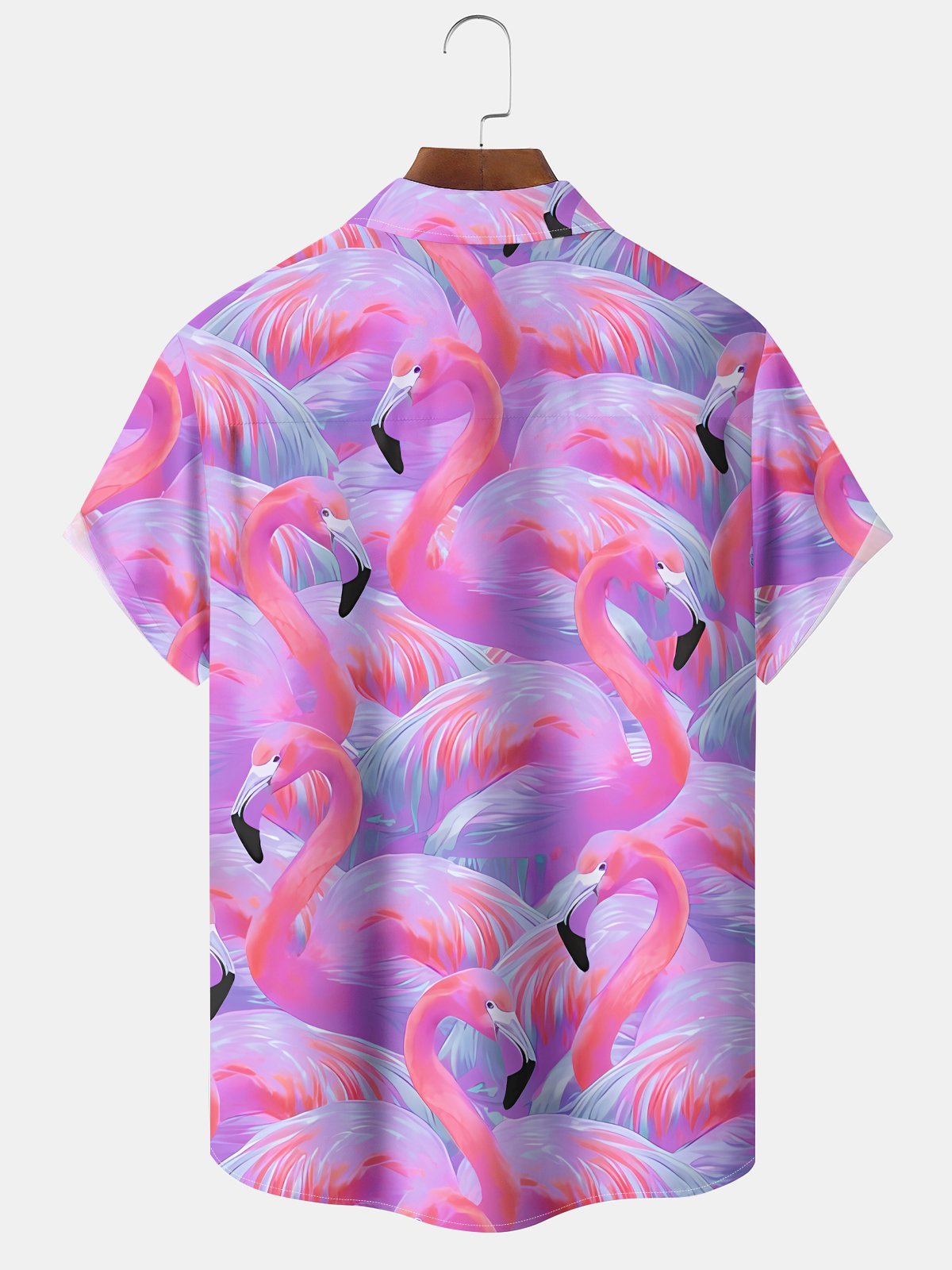 Hawaiian Gradient Floral Flamingo Vacation Hawaiian Shirt