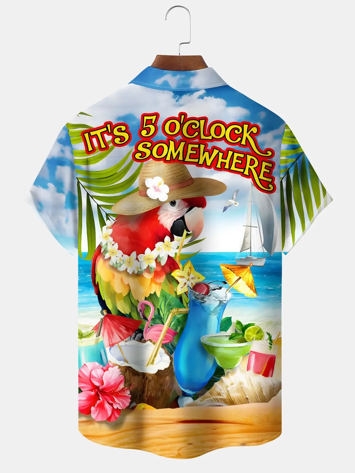 Hawaiian Parrot Cocktail Five O'Clock Hawaiian Shirt