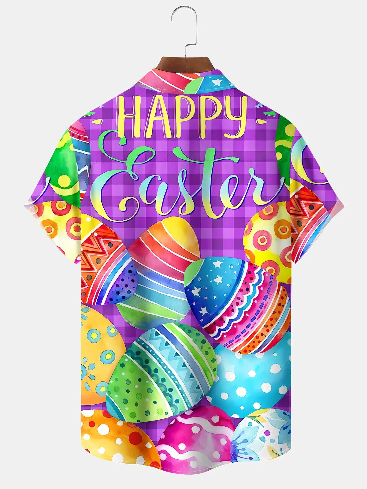 Holiday Vintage Plaid Easter Egg Happy Easter Cartoon Hawaiian Shirt