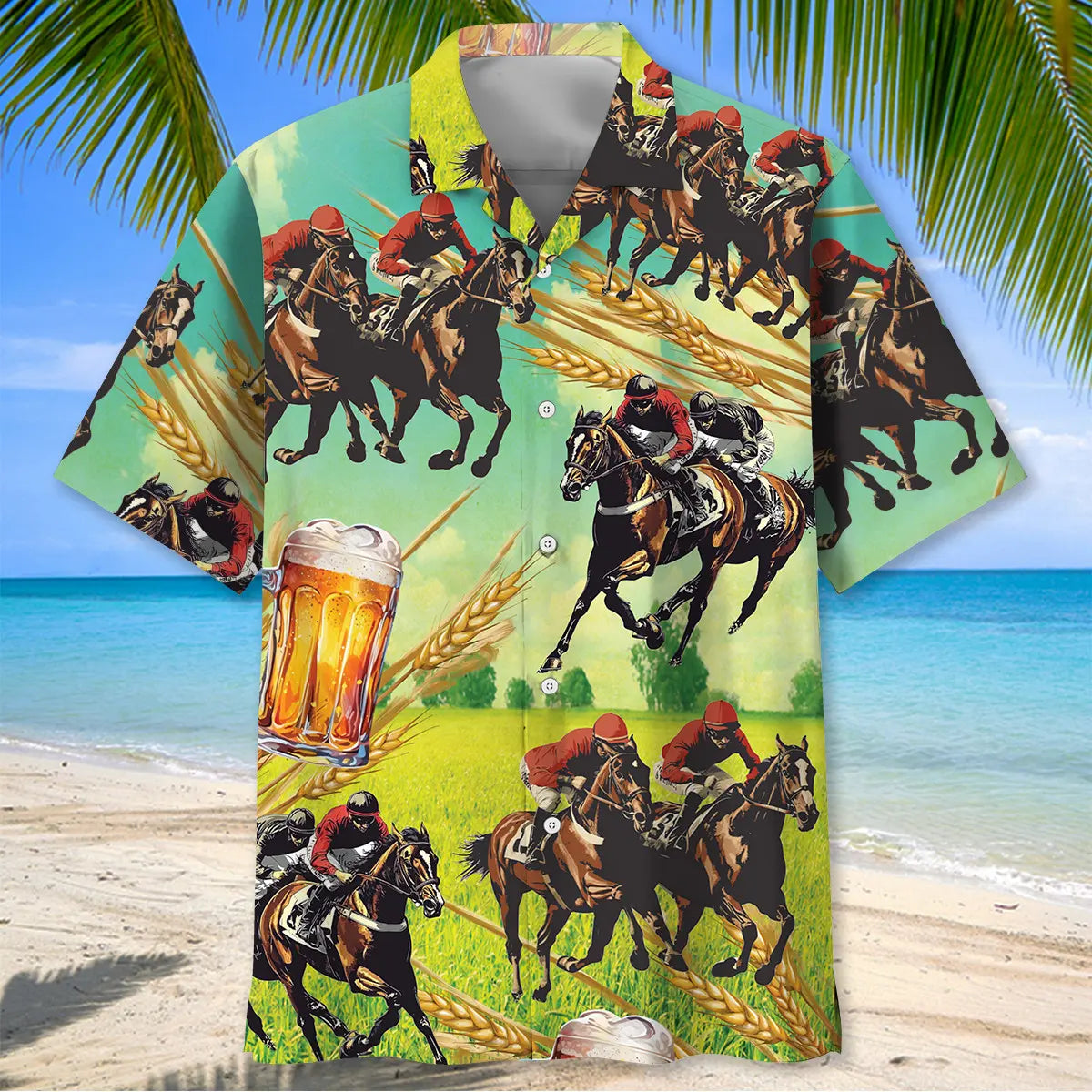 Horse Racing Beer Vintage Hawaiian Shirt
