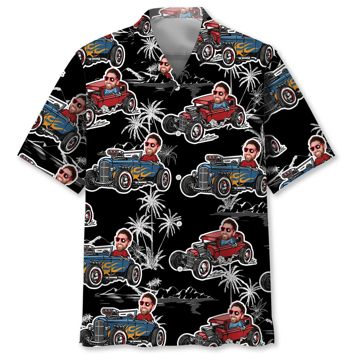 Hot Rod Classic Custom Photo Face Hawaiian shirt