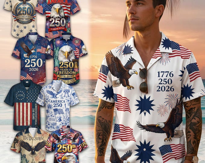 America 250th Anniversary Freedom USA Hawaiian Shirt