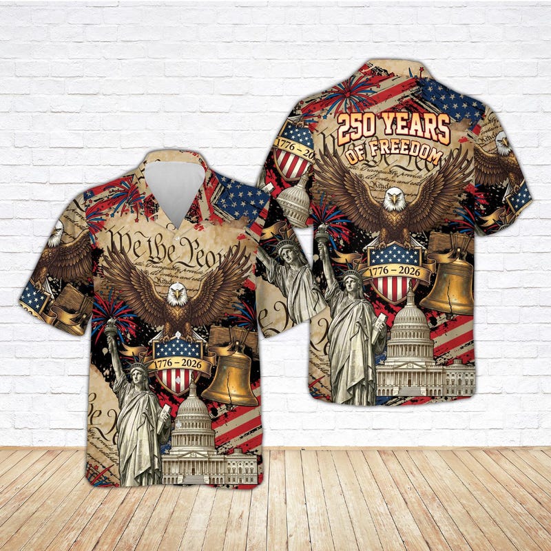 America 250th Anniversary Eagle Liberty Hawaiian Shirt