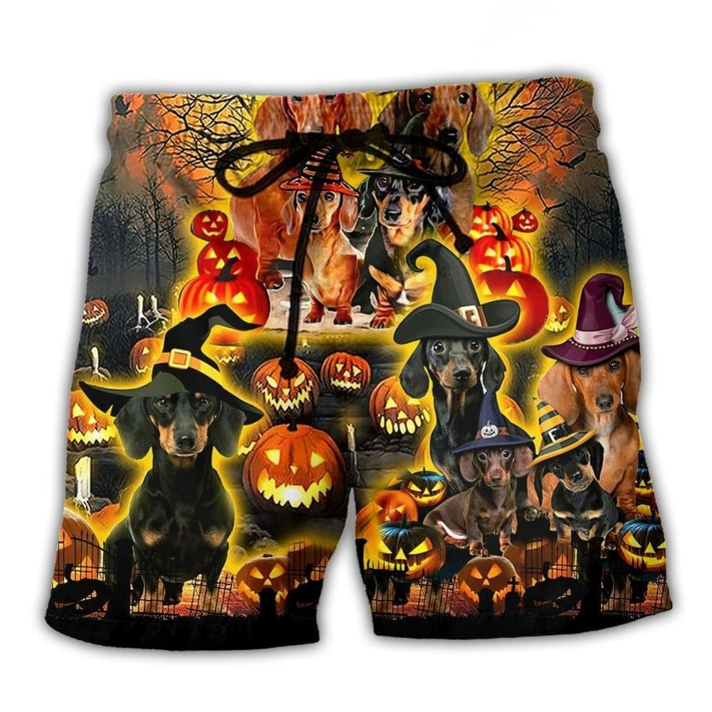 Halloween Night Funny Dachshund Dog – Beach Short
