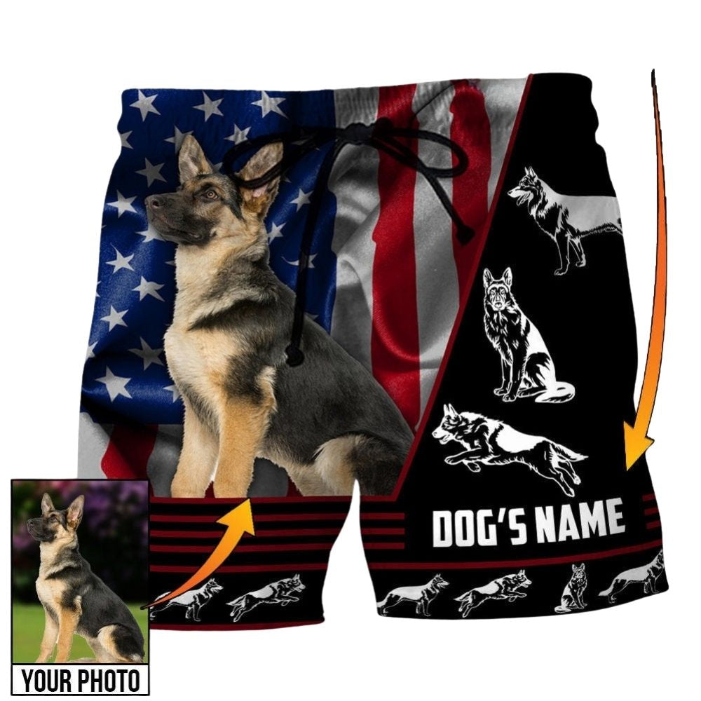 German Shepherd Lovely Dog Custom Photo Personalized – Beach Short