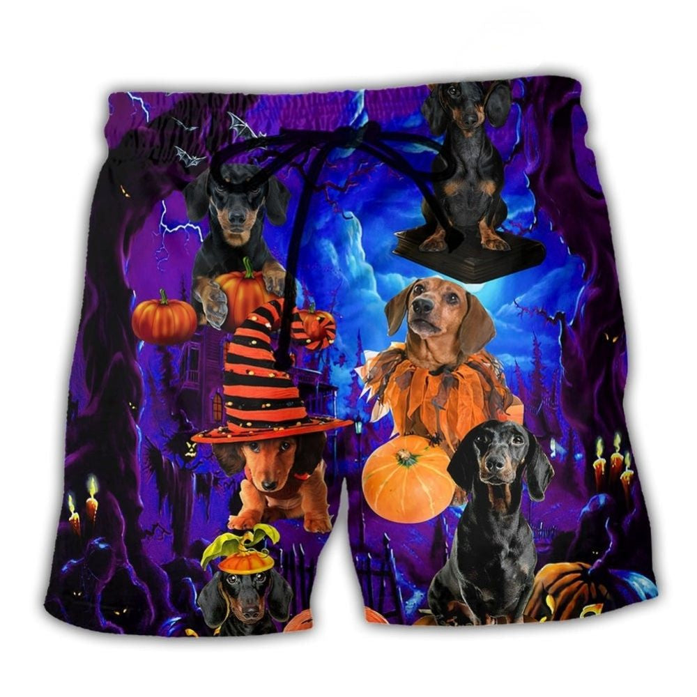 Halloween Night Dachshund Never Mind The Witch – Beach Short