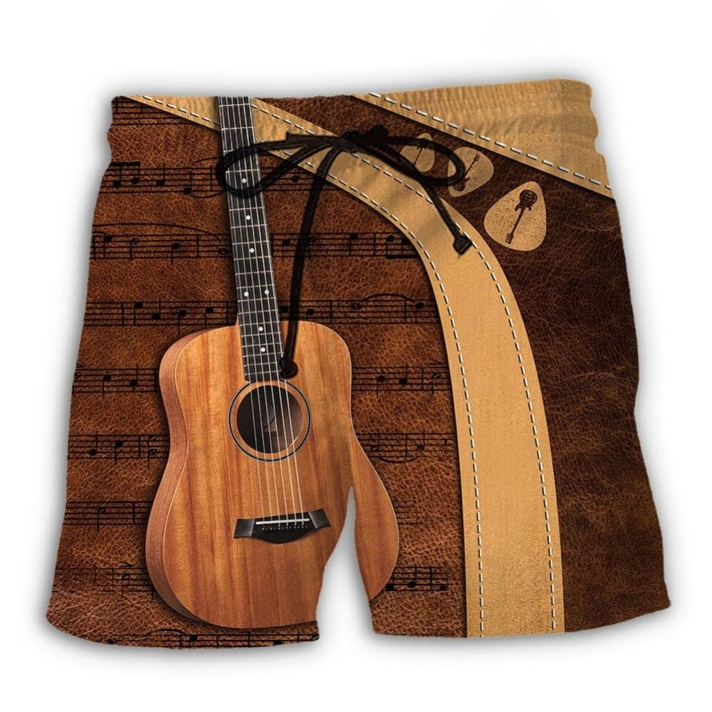 Guitar Old Guitarist Music – Beach Short