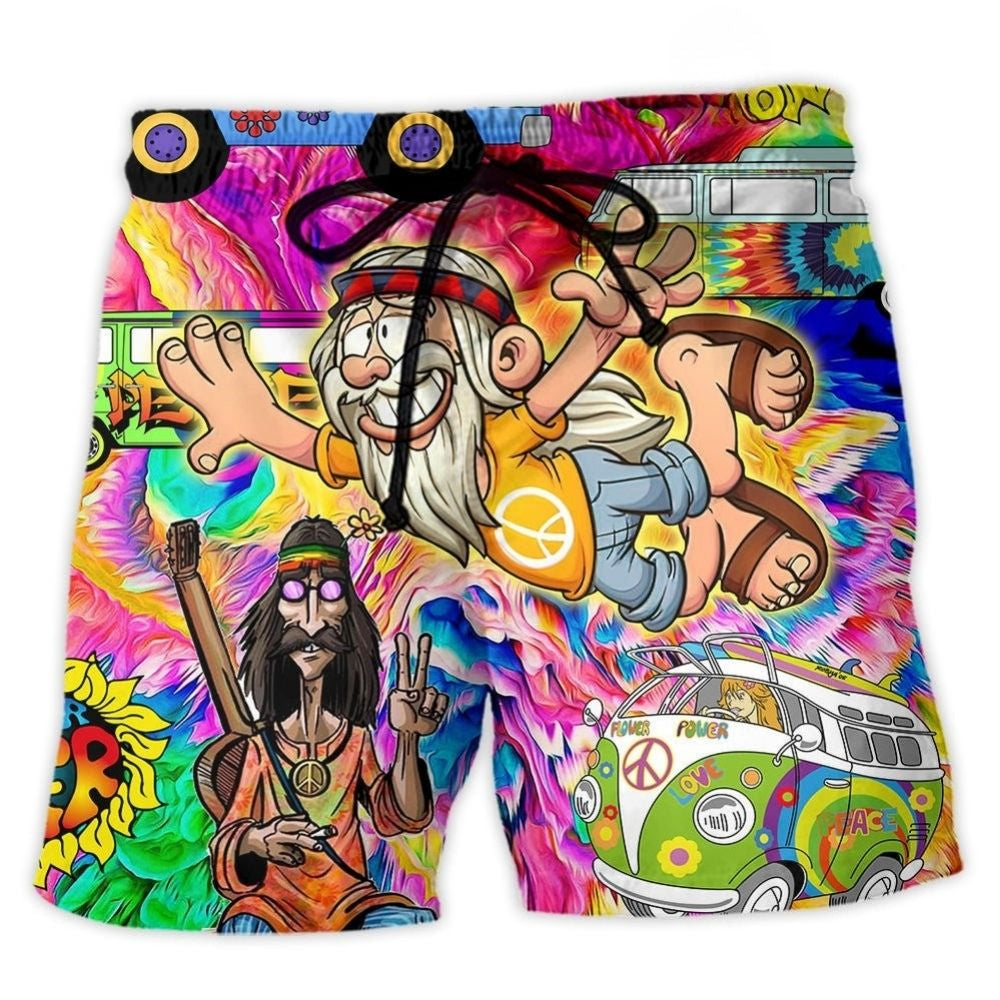 Hippie Vintage Not Old Design – Beach Short