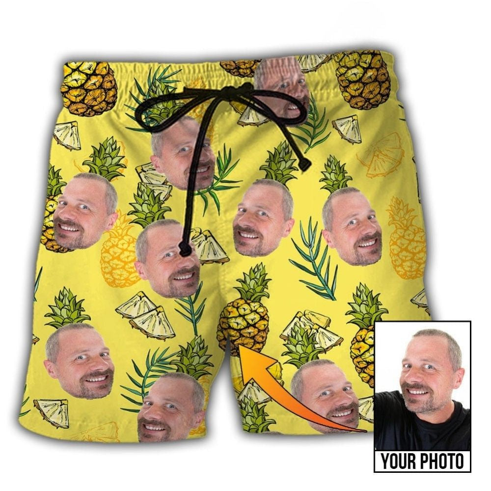 Face Custom Photo Aloha Pineapple – Beach Short