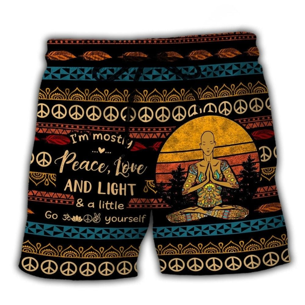 Peace Love Light Empowered Yoga - Beach Short