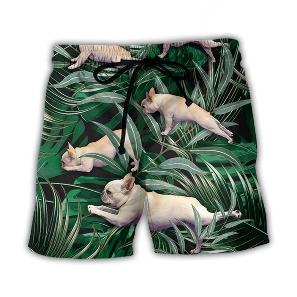Bulldog Yoga Pose Tropical – Beach Short