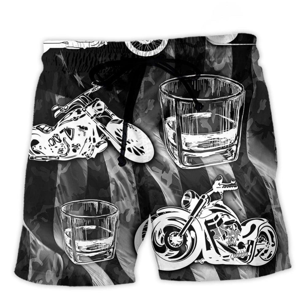 Motorcycle And Whiskey Lover – Beach Short