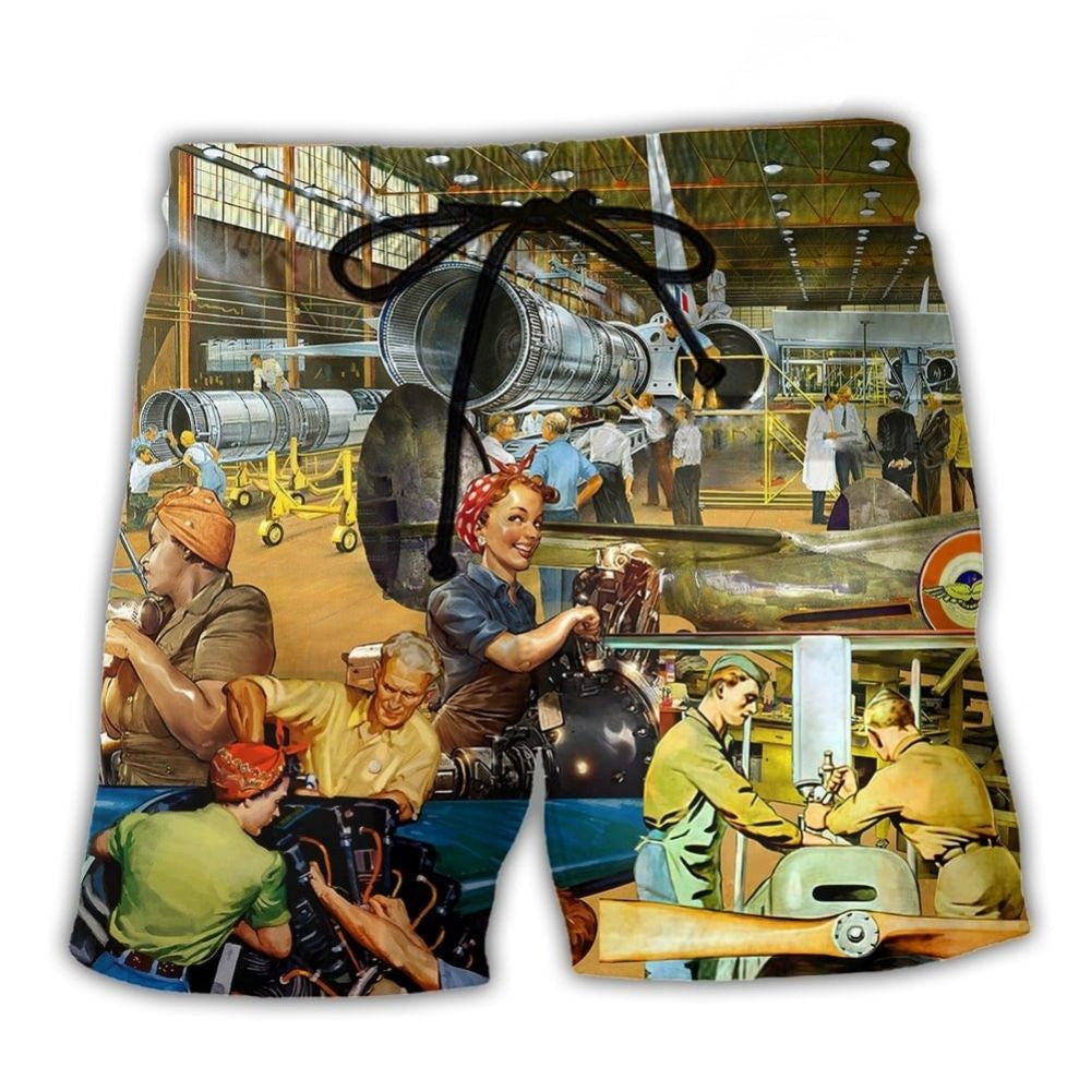 Aircraft Mechanic Design – Beach Short