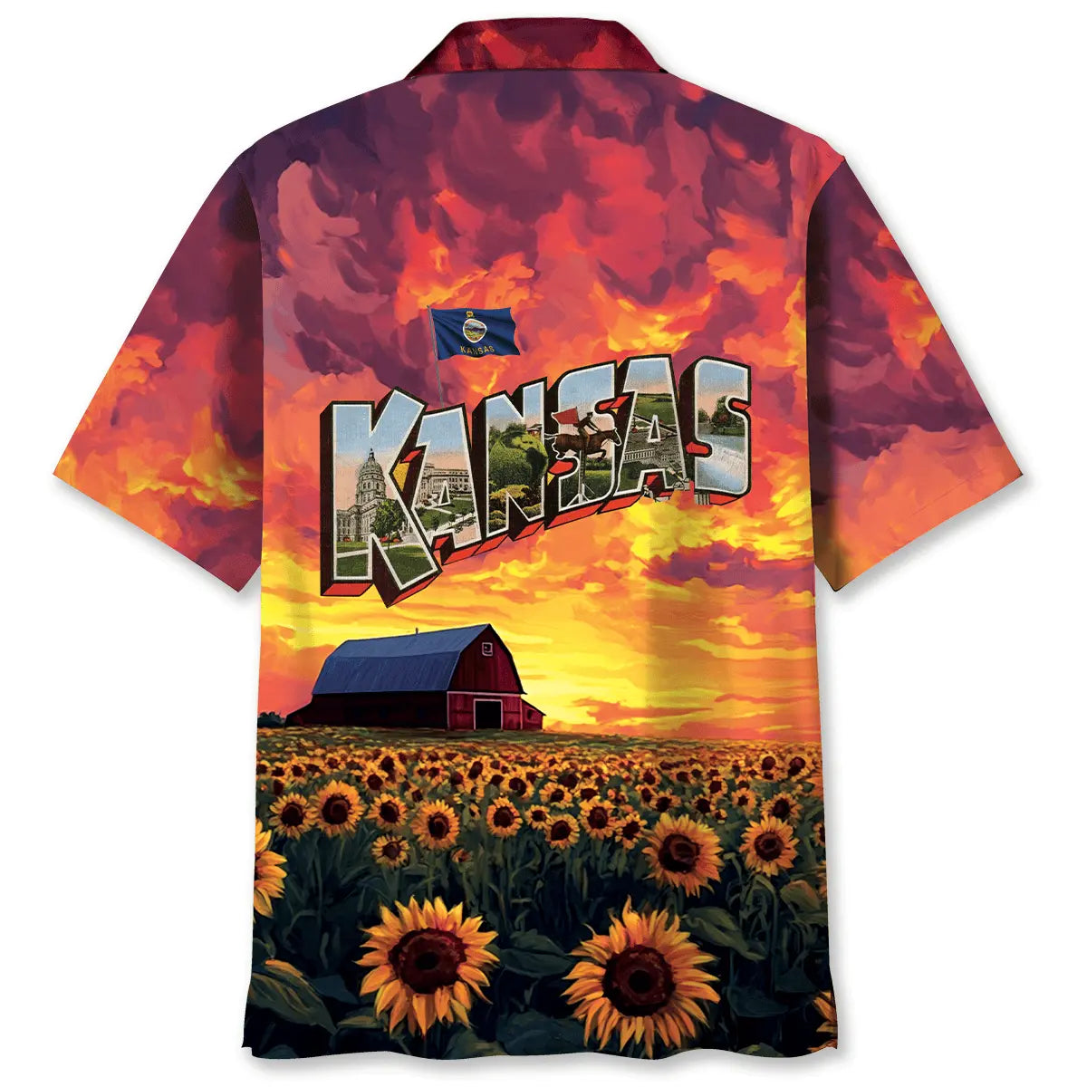 Kansas Sunflower Vintage Hawaiian Shirt