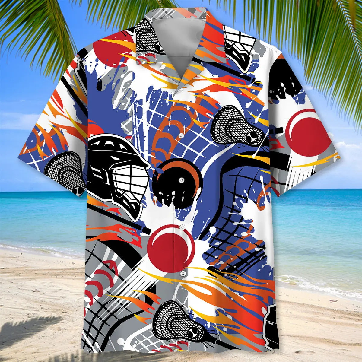 Lacrosse Water Color Hawaiian Shirt
