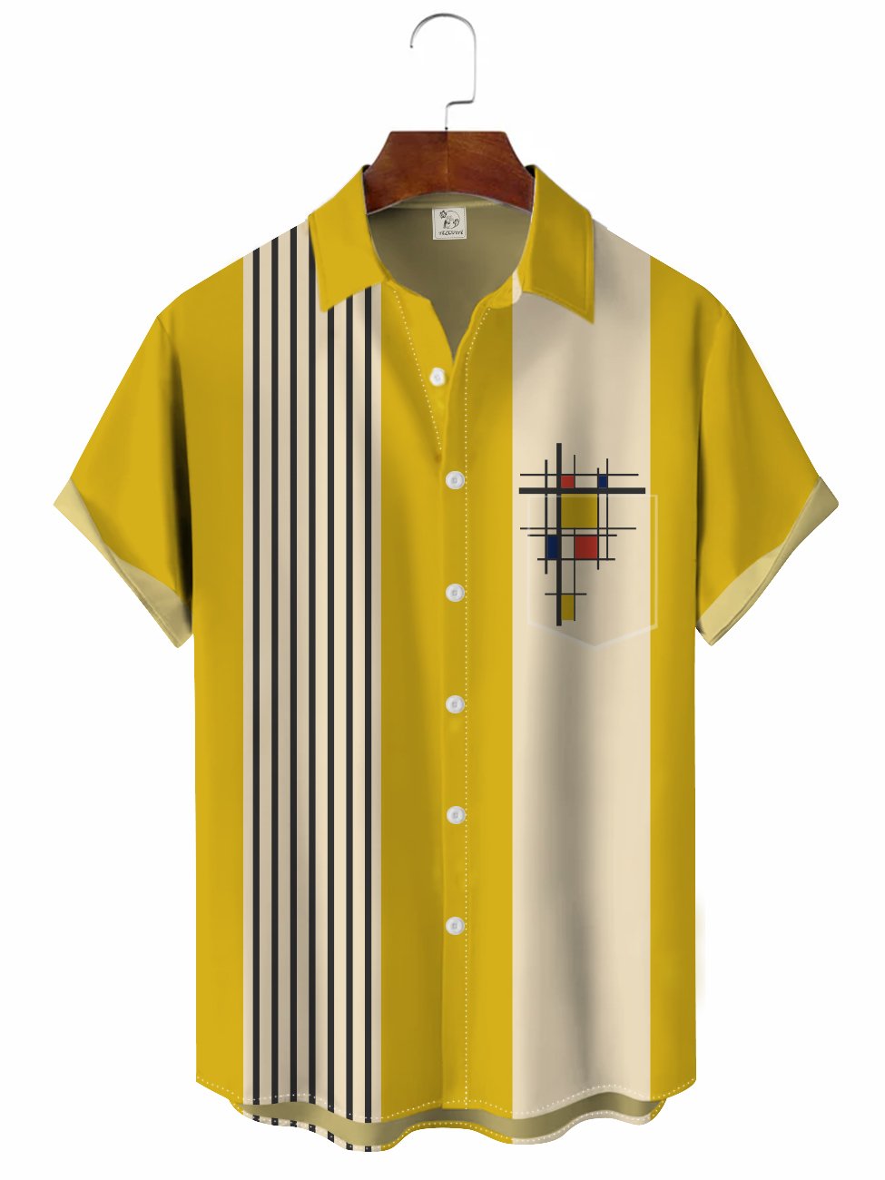 Men's 50s Retro Geometric Casual Bowling Hawaiian Shirt