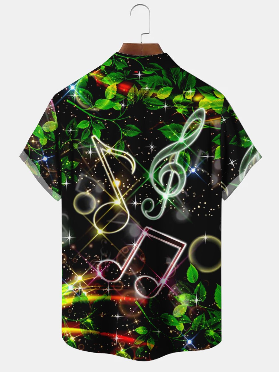 Men's Abstract Music Note Printing Casual Hawaiian Shirt