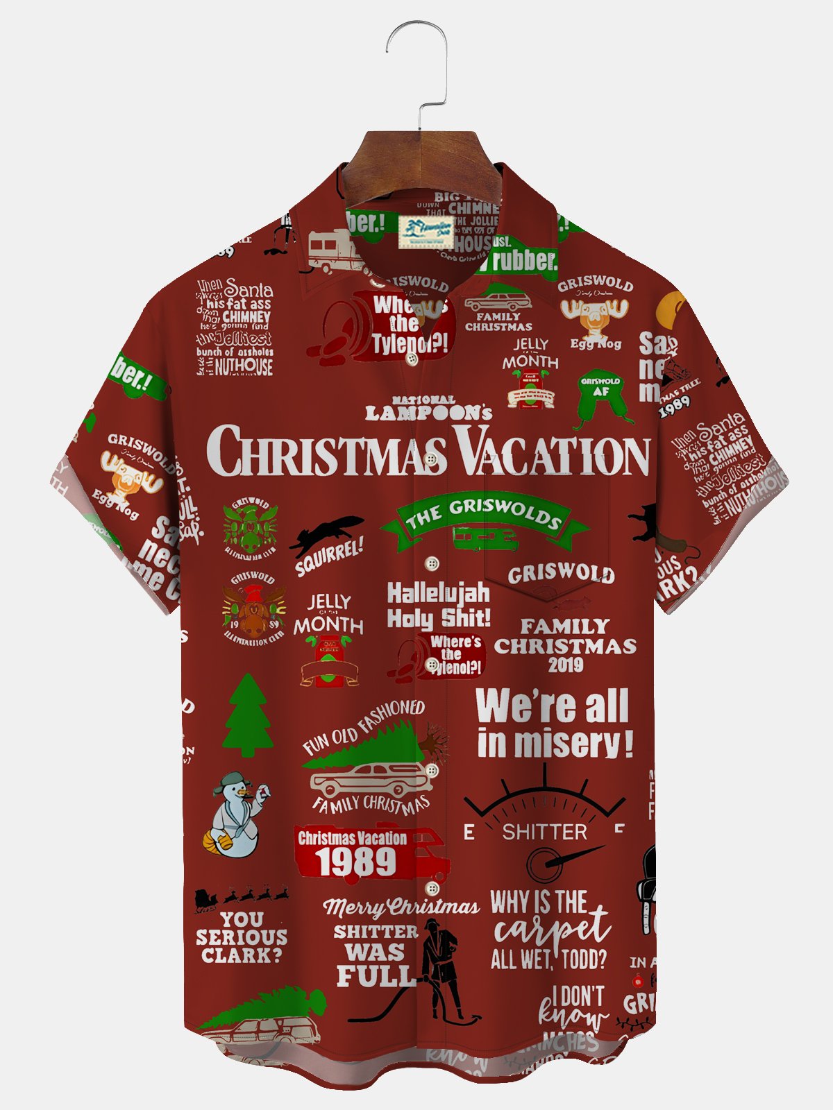 Men's Christmas Vacation Hawaiian Shirt Vintage Griswold Xmas Holiday