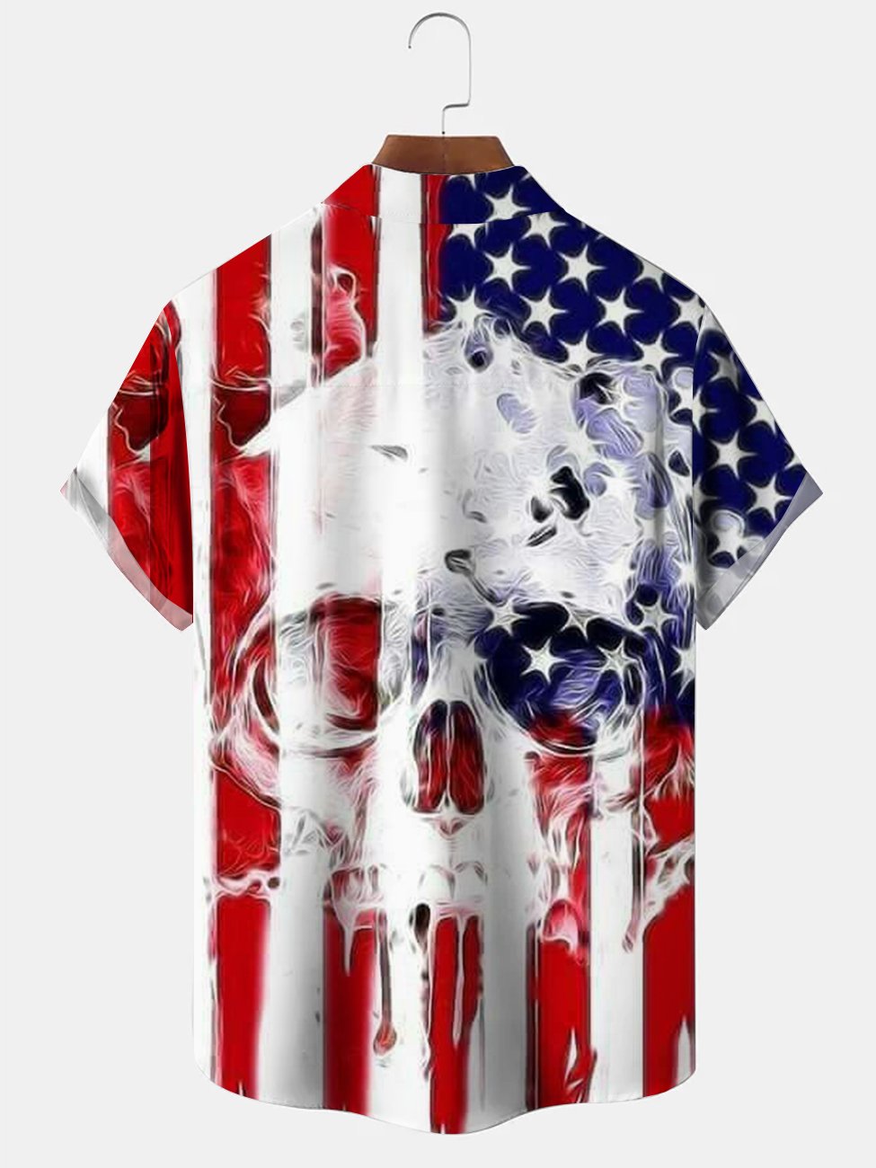 Men's Flag Skull Vintage Hawaiian Shirt
