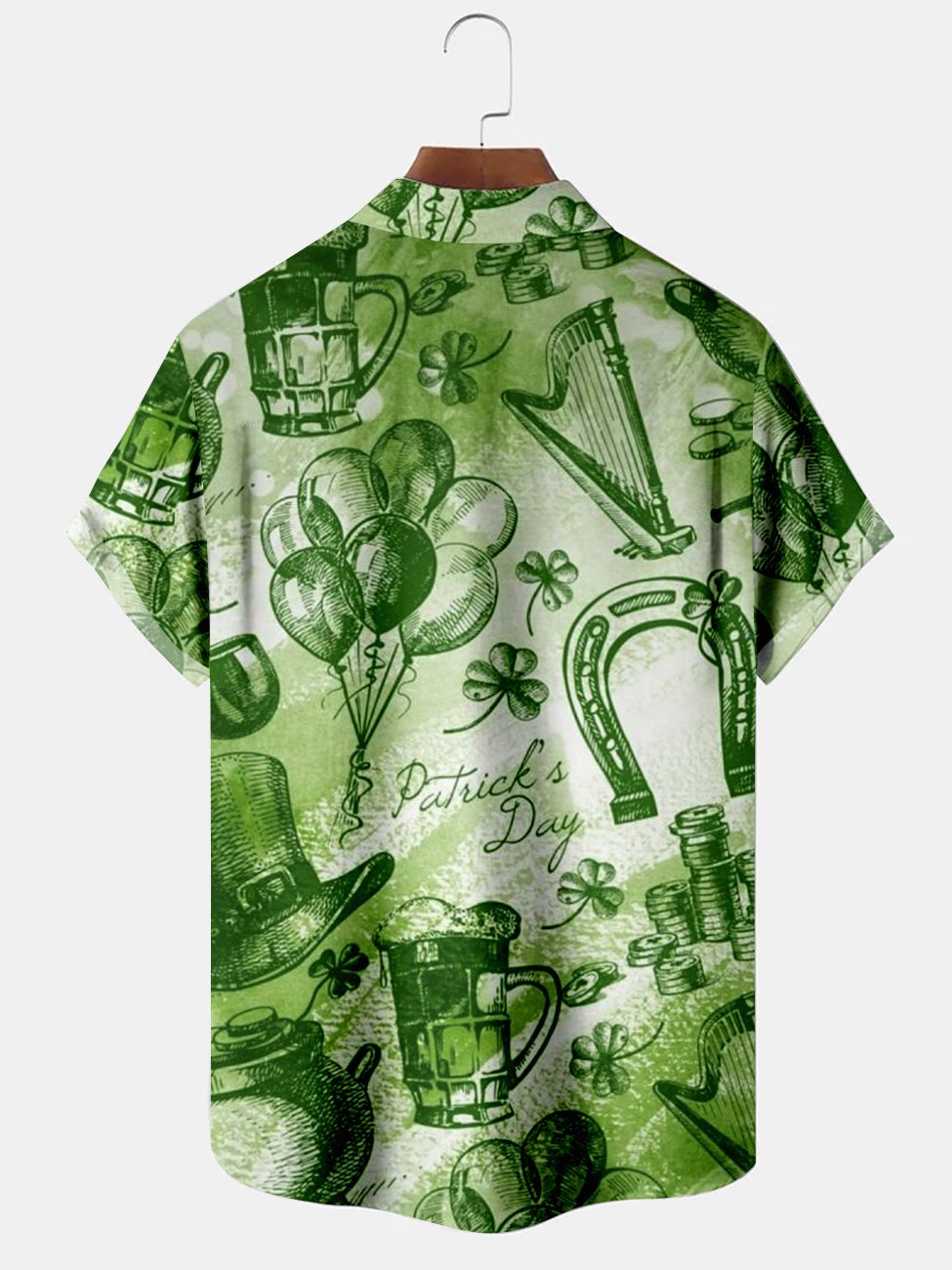 Men's St.Ptrick's Day Pattern Casual Hawaiian Shirt