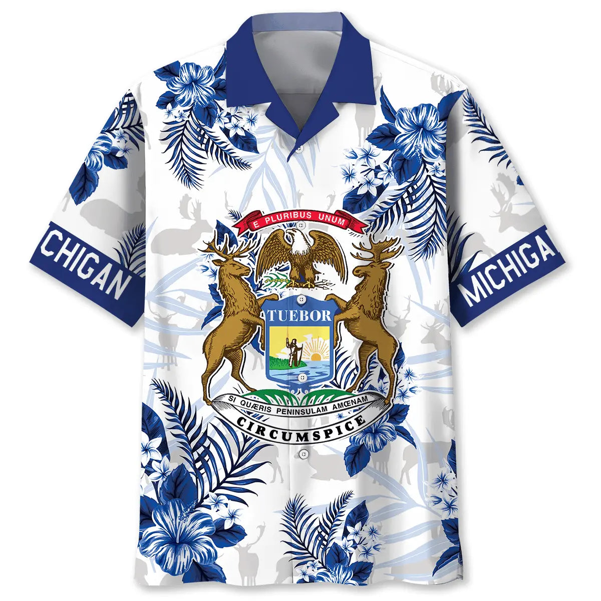 Michigan State Flag Proud Hawaiian Shirt