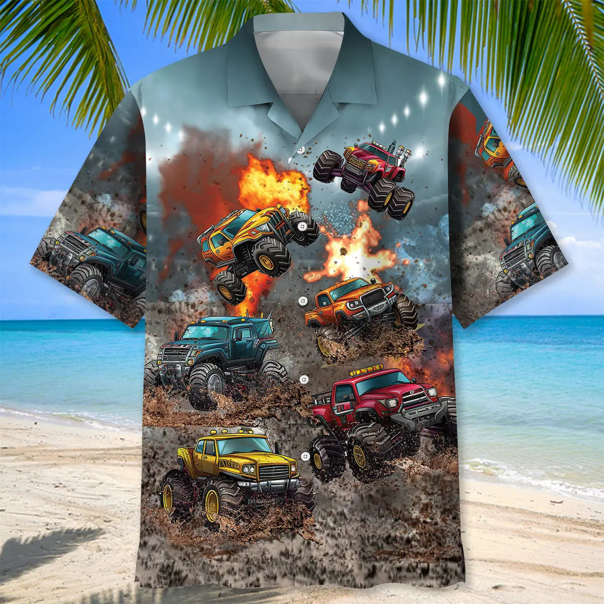 Monster Truck Racing Hawaiian Shirt