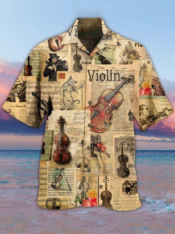 Violin Love Life Vintage Style - Hawaiian Shirt