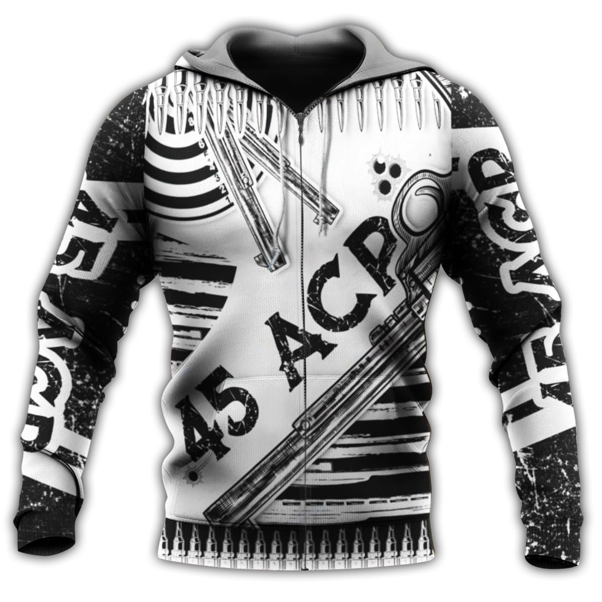 Firearm Classic Black White Style - 3D Hoodie