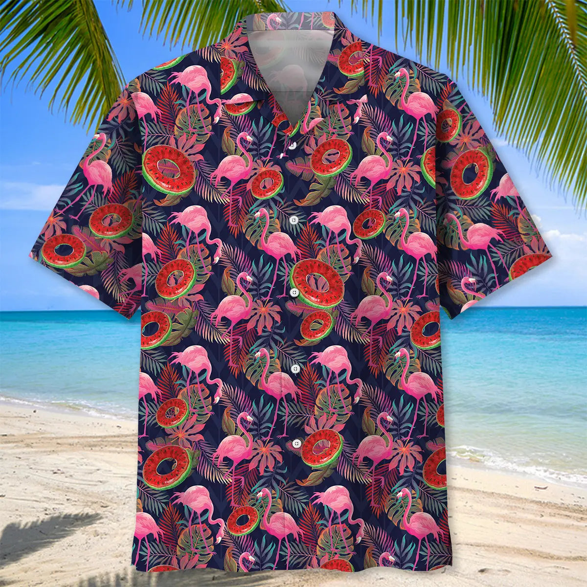 Pink Flamingo Watermelon Hawaiian Shirt
