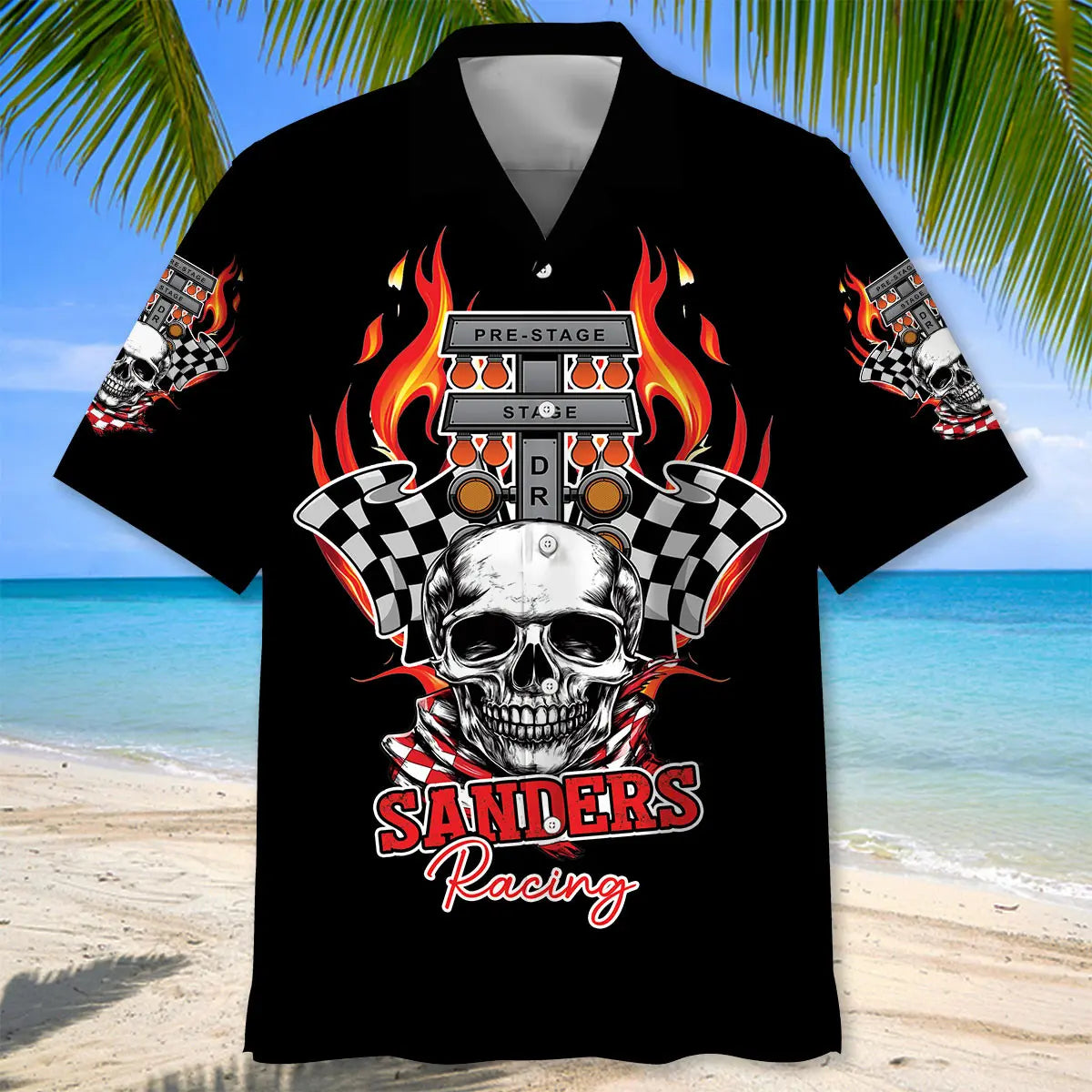 Pre-Stage Drag Racing Custom Name Hawaiian Shirt
