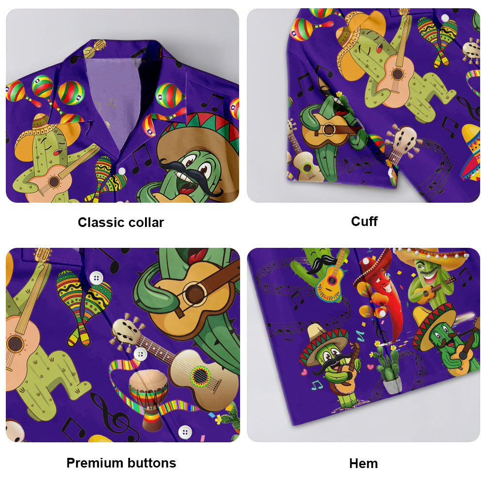 Cactus Love Music Purple – Hawaiian Shirt