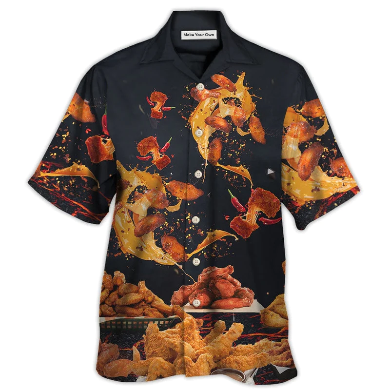 Hawaiian Shirt / Adults / S Food Chicken Wing Fast Food Delicious - Hawaiian Shirt - Reefox