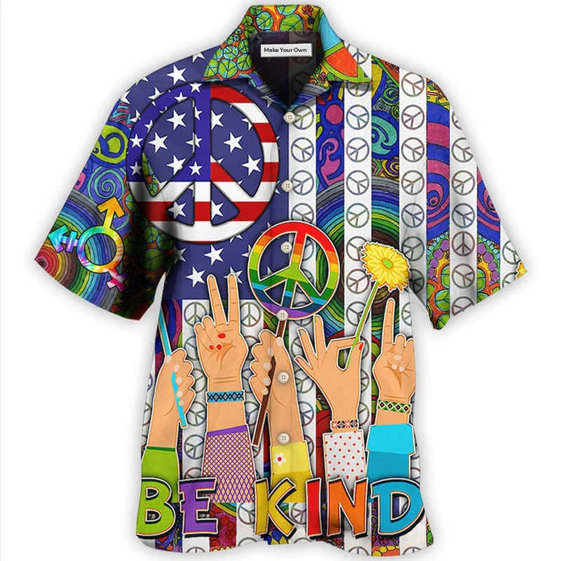 Hawaiian Shirt / Adults / S LGBT Be Kind Style - Hawaiian Shirt - Reefox