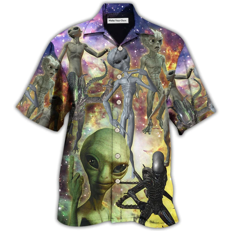 Hawaiian Shirt / Adults / S Alien Mysterious Galaxy - Hawaiian Shirt - Reefox