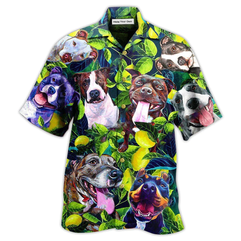 Hawaiian Shirt / Adults / S Pitbull On The Lemon Tree - Hawaiian Shirt - Reefox