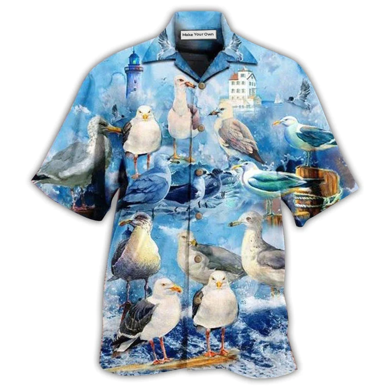 Hawaiian Shirt / Adults / S Seagull Bird Stop It Now - Hawaiian Shirt - Reefox
