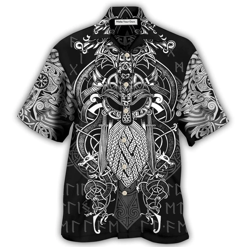 Hawaiian Shirt / Adults / S Viking Warrior Blood Pattern - Hawaiian Shirt - Reefox
