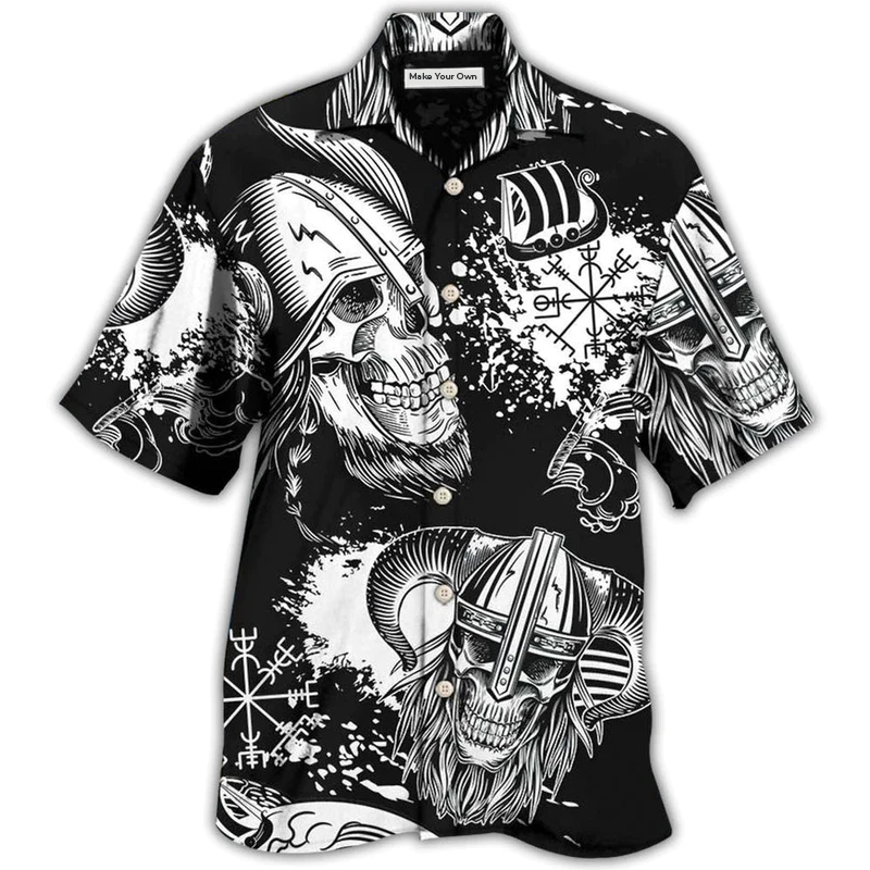 Hawaiian Shirt / Adults / S Viking Victory Life Black Style - Hawaiian Shirt - Reefox