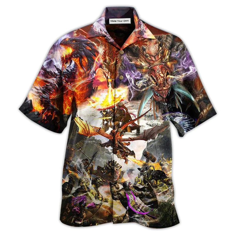Hawaiian Shirt / Adults / S Dragon Love Life Combat Amazing - Hawaiian Shirt - Reefox