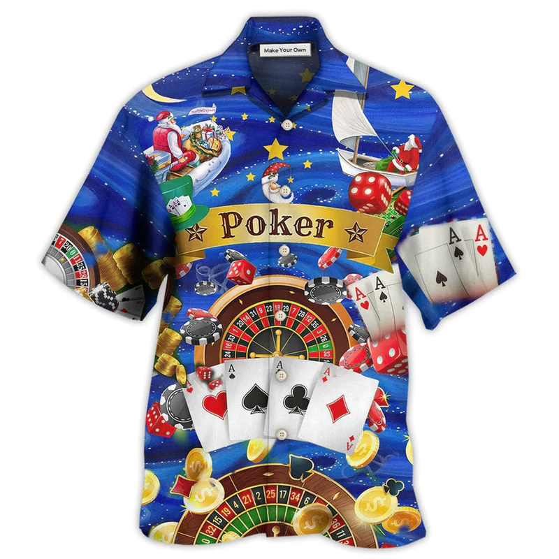 Hawaiian Shirt / Adults / S Poker Gambling Born To Play Poker Forced To Work Love Play - Hawaiian Shirt - Reefox