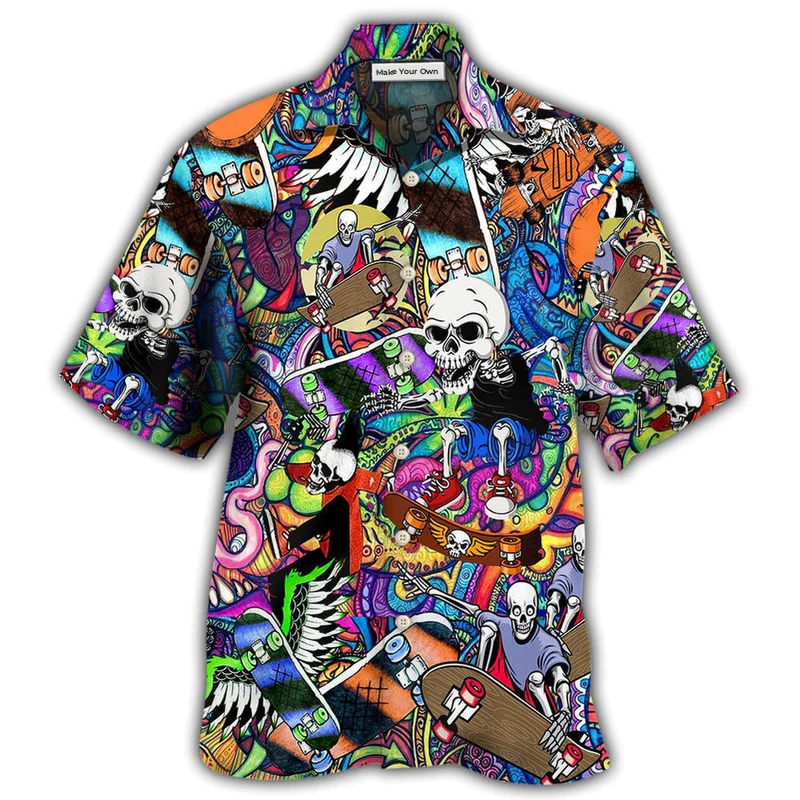 Hawaiian Shirt / Adults / S Skull Love Colorful Life - Hawaiian Shirt - Reefox